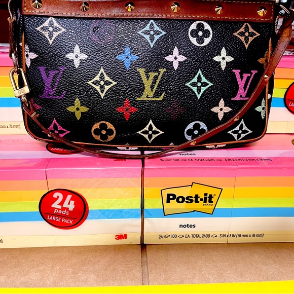 Louis Vuitton X Murakami Multicolore Pochette Noir - Picture 5 of 16